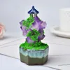 Decorative Figurines Natural Ore Mineral Amethyst Points Handmade Pavilion Healing Rieki Crystal Creative Landscape Ornaments For Home Decor