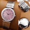 La mode exquise montre la surface rose classique et le miroir saphir préférés des femmes; Diamant Cadran Quartz Série Étanche 303w