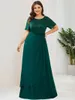 Mor till brudklänningarna plus size aftonklänning U Neck Glitter Party Dress Ep1818