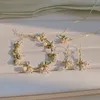 Party Favor Designer français blanc muguet ensemble femme doux tempérament Mori niche longues boucles d'oreilles collier main