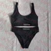 Black Sports Bikini Underwear Letter Print Swimsuit Classic Womens Swimwear Quick Drying Bathing Suit