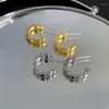 Hoop Earrings Lovelink Simple Geometric Square Metal Gold Silver Color Hollow Round For Women Party Jewelry