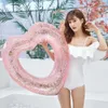 Life Vest Buoy Pink Sequins Heart Swimming Ring Inflatable Float Loving Heart Adult Child Swim Ring Summer Party Water Toys T221214