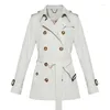 Women's Trench Coats Women's 2023 Spring Autumn Medium Long Small British Style Double-breasted Belt Jackets Spot