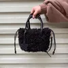 Akşam çantaları kışlık sıcak sahte yün kürk crossbody omuz çanta lüks bayanlar bolsa feminina sevimli çanta