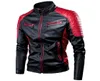 Män våren Casual Motor Spliced ​​Fleece Leather Autumn Fashion Biker Vintage Warm Jacket Coat9731229
