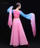 Desgaste do palco Fan clássico tradicional Jing Hong Dance Costume feminino Manga de água Hanfu Roupa com acessórios para o cabelo