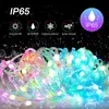 Tiras de LED RGB Smart Fairy Curtain Lights Guirlanda USB para Quarto Navidad Decoração de Natal Jardim de Férias Ao Ar Livre