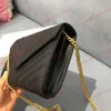 2022 Luxurys Designers Women Gold Sliver Chain Crossbody Bag Leather Handbag Bags Tote Flip Cover Shoulder Bag Wallet Cross 1214