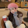 Berets Japanische s￼￟e Pl￼schhaar Beret Cap Frauen Herbst und Winter Mode Outdoor W￤rme Elegant Maler Hut Boina Casquette