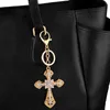 Diamond Cross Keychains Metal Keychain Bag Dekorativ h￤nge Keyring Present Key Chain