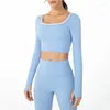 Active Sets 2PCS Seamless Backless Women Yoga Set Workout Sportswear Gym Clothing Fitness Long Sleeve Top High Waist Leggings Sports Suits