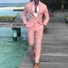 Men's Suits 2022 Pink Costume Men's Classic Suit OL Office Wear Clothing Fashion Blazer Trousers Autumn Sets Custom Made 2Pcs Jacket