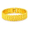 Bracelets de charme Bracelet en or jaune 24 carats 16 mm plaqué fleur de voiture en forme de coeur pour femmes cadeaux de bijoux pour hommes