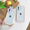 Söt 3D Animal Lens Telefonfodral Färggränsen Girly Women Telefon Back Tack för iPhone 14 13 12 11 Pro XS Max XR 7 8 Plus