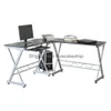 الأثاث التجاري Lshaped Wood Computer Desk Black Furniture2116 إسقاط تسليم المنزل حديقة Dhsyj