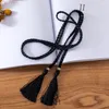 Belts Boho Vintage Cummerbunds Female Belt Thin String Rope Women's Accossery Elegent Dress Bride Wedding Waistbands Lady With Tassel