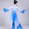 Стадия ношения женщины ханфу классический танец янко костюм женский зонтик фанат национальные выступления костюмы
