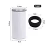 US Warehouse 16oz Sublimation Cooler Tumblers 4 in 1 Double Wall Stainless Steel Vacuum Insulated Coolers With two Lids DIY Blank Beer Mugs 25pcs B5