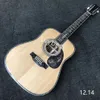 Guitarra eléctrica Lvybest personalizada 41 pulgadas 12 cuerdas Dreadnought Aaaaa guitarra acústica de madera de abeto maciza