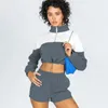 Women's Tracksuits Womens Patchwork 2 Piece Set Summmer Autumn Oversized Sweatshirt Sporting Shorts Sweat Two Outfit Sets