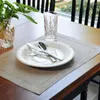 Table Napkin 4 Pieces Natural Placemat Hemstitch Linen Dinner Napkins Custom Mat For Party Wedding