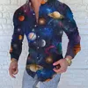 Men's Casual Shirts Luxury For Men Oversized Shirt Starry Sky Print Long Sleeve Tops Men's Clothes Club Prom Cardigan Blouses Stylish