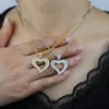 Choker 2022 Fashion Bling Design Lover Girlfriend Valentines Gift Jewelry Micro Pave Sparking Cz Hollow Heart Necklace With Box Chain