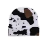10шт осенние зимняя мода теплые шляпы Студенты милый леопардовый принт корова вязаная шапка шерстяная шапка студент -пара унисекс -шапки черепа