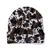 Berets Ins Japanese Autumn Winter Women Warm Skull Hat Student Lovely Leopard Cow Print Men Knitted Beanie Cap Bonnet Gorras