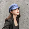 Boinas Gorras retro para mujeres Sboy Gatsby Cap Octagonal Baker Peaked Beret Driving Hat Mujer Sunhat Navy