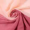 Sciarpe Ramadan Ombre Bubble Sciarpa in chiffon Donna Musulmano Hijab Gradiente Stola Lungo Foulard femminile Islam Premium Bufanda Warp 180 70cm