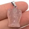 Hangende kettingen 1 pc engelvormige natuurlijke semi-legale steen rozenkwarts tijger eye opal diy voor het maken van ketting 11colors keuze