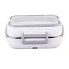 Geschirr-Sets Edelstahl Dual-Use-elektrische Lunchbox 2 in 1 beheizter Behälter mit Besteck-Telefonhalter Leicht zu reinigender US-Adapter