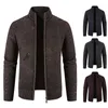 Giacche da uomo Cardigan da uomo con colletto da baseball a righe Giacca moda maglione lavorato a maglia Slim Fit spesso caldo casual