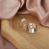 Pierścienie klastra modny złoty srebrny kolor Dolphin Butterfly dla kobiet mężczyzn pary regulowany zestaw pierścienia otwierający