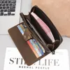 Brieftaschen Echtes Kuhleder Männer Lange Brieftasche mit Kartenhaltern Männliche Kupplung Reißverschluss Geldbörse für Handy Business Luxus Handgelenk Geldtasche