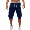 Shorts pour hommes Fitness court Jogging vêtements d'entraînement décontractés hommes 3XL été mode genou Long