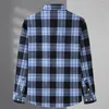 Men's Casual Shirts Men's Oversize Plaid Shirt Husband Button Up Red Men Long Sleeve Classic Vintage Plus Size Clothing Large 8XL Male