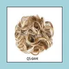 Chignons Chignon Hair Bun Hairpiece Curly Scrunchie Extensions Blond Bruin Black Heat Resistant Synthetic for Women Pieces Drop del Dh8he