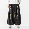 Men's Pants Chinese Style Belt Fashion Loose Baggy Casual Men Clothing 2023 Harajuku Corduroy Bloomers 5XL Plus Size Harem Male