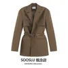 Women's spring autumn cool with belt fashion blazer suit coat SML