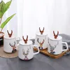 Mugs Personality Nordic Style Creative Antler Curamic Cup Cartoon Cartoon Cartoon with lid Animal Cute Beain Coffee Coffee