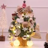 Рождественские украшения мини -искусственное дерево светодиодное светло -розовый красный стол подарки подарки дома декор 2023 года Dector Dector