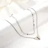 Hangende kettingen Asonsteel vintage hartvorm charme multi-layer ketens ketting goud kleur roestvrij staal voor vrouwelijke sieraden chokers