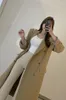 Damengrabenmäntel Khaki Frühling und Herbstanzug Coat Frauen koreanische Version Lose dünn französisches Temperament Vielseitiges Knie BF