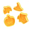 Bakvormen 4 pc's Halloween Spring Base 3D Biscuit Mold Food Grade Siliconen Mold Pastry Cake Tool Diy