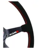 NISMO 350mm14inch Siyah Süet Deri Derin Bulaşık Direksiyon Tekerlek Araç Accessories6037494