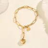 Heart Bracelet Titanium Steel Paper Clip Bracelet Chain Fashion Love Jewelry Stainless For Birthday Gift