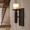 Wall Lamps Country Style Retro Corridor Light Glass Iron Candlestick Bedroom El Engineering ZA90720